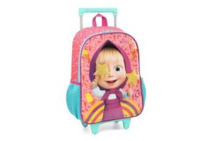 Mochila com Rodinhas Masha e o Urso  Rosa und - Maxlog